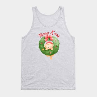 Merry X’mas, Meowy Christmas, cute and adorable Christmas cat. Tank Top